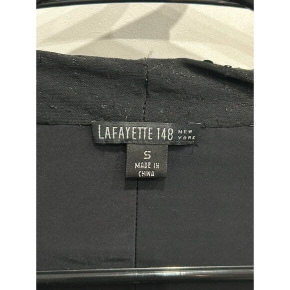 Lafayette 148 New York Black Sequin Silk Blend Long Sleeve Top Sz Small - Picture 5 of 9